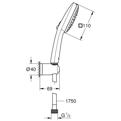 GROHE 26176001 - VITALIO COMFORT 110 Doccia Set 110 mm Polished cromo