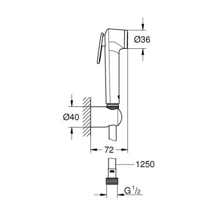 GROHE 26356IL0 - Doccetta bidet a mano TEMPESTA-F 30, 1250 mm, bianco