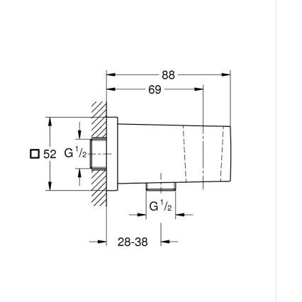 GROHE 26370DC0 - Coude mural EUPHORIA CUBE DN 15 inox
