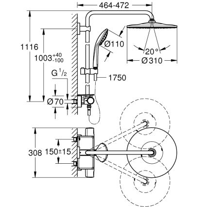 GROHE 26401001 - Duschsystem VITALIO JOY SYSTEM 310 glänzender Chrom