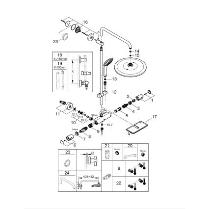 GROHE 26401001 - VITALIO JOY SYSTEM 310 Sistema doccia, cromo lucido