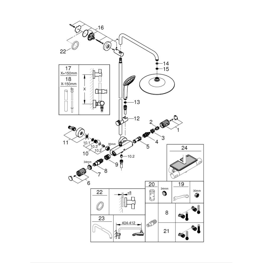 GROHE 26403KF2 - Duschsystem VITALIO JOY 260 schwarz
