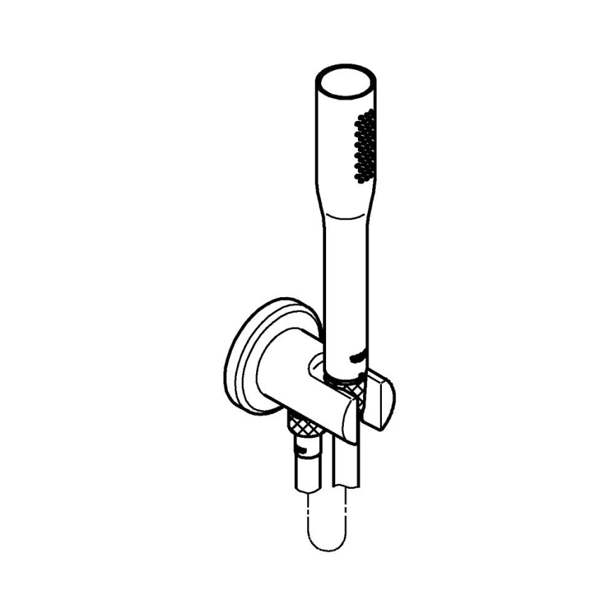 GROHE 26404000 - Doccia a mano STICK con tubo flessibile e supporto, cromato lucido
