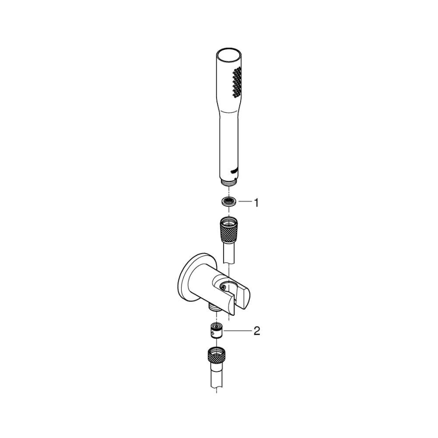 GROHE 26404000 - Handbrause STICK mit Brauseschlauch und Halterung, glänzender Chrom