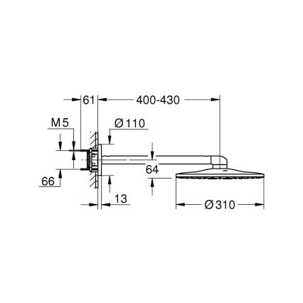 GROHE 26475000 - Kopfbrause RAINSHOWER SMARTACTIVE 310 mm glänzender Chrom