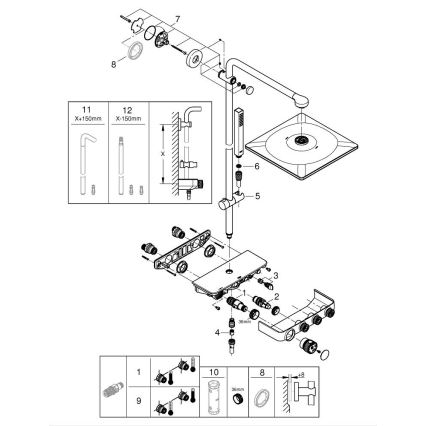 GROHE 26508000 - Sistema doccia EUPHORIA SMARTCONTROL 310 CUBE, cromo lucido