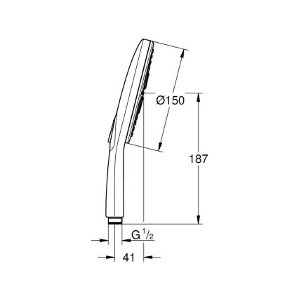 GROHE 26554LS0 - Doccetta RAINSHOWER SMARTACTIVE 150 mm cromo lucido