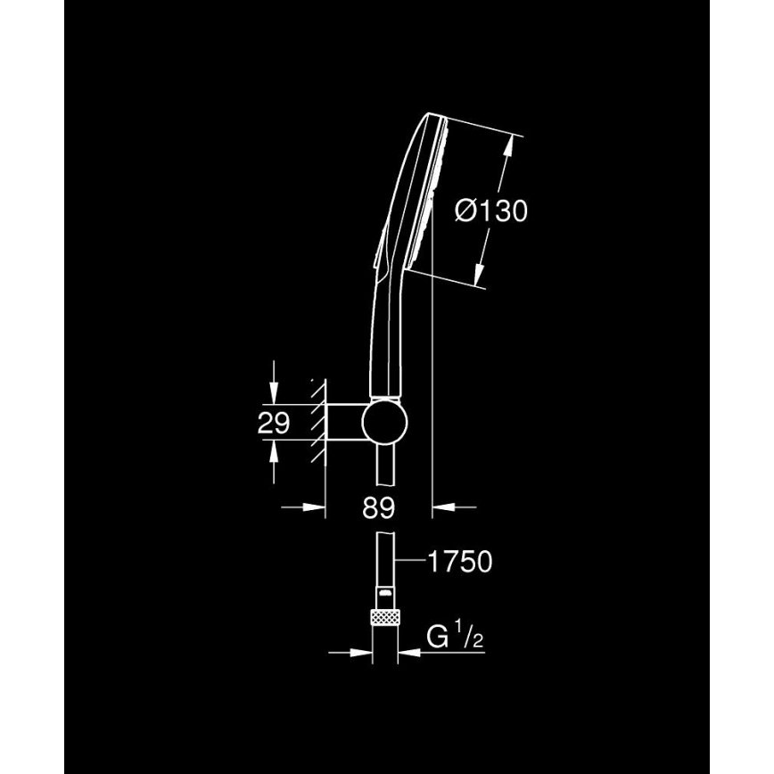 GROHE 26580000 - Handbrause-Set RAINSHOWER SMARTACTIVE 130 1500 mm Chrom