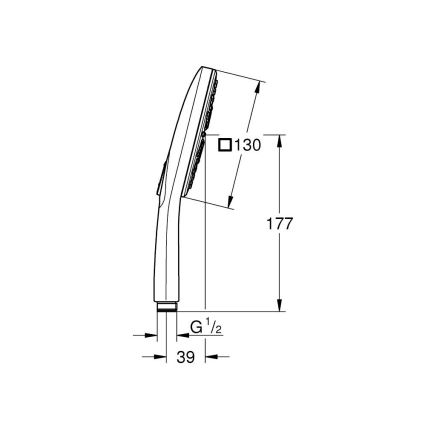 GROHE 26582DC0 - Douchette à main RAINSHOWER SMARTACTIVE 130 CUBE en inox