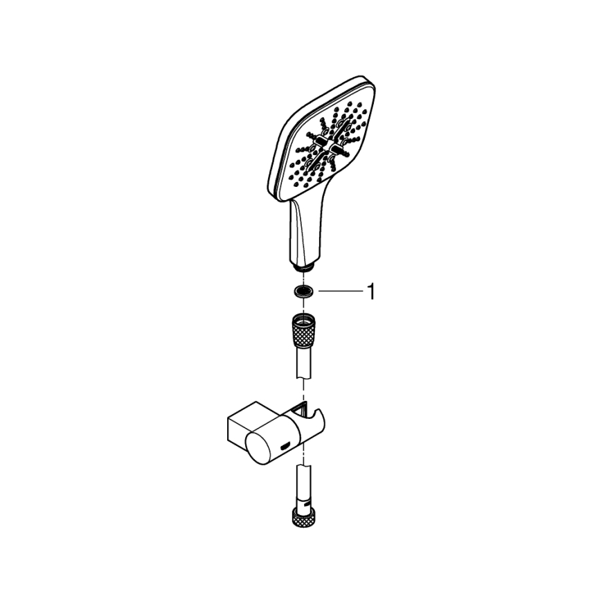 GROHE 26588000 - RAINSHOWER SMARTACTIVE 130 CUBE Handbrause-Set, glänzender Chrom