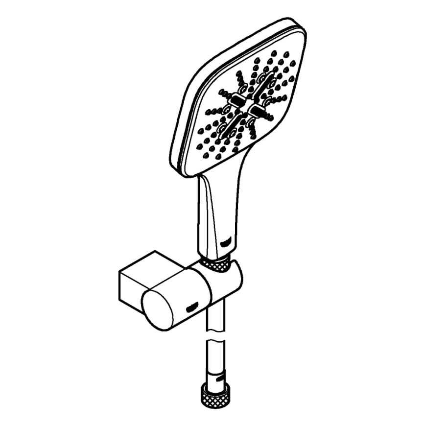 GROHE 26588000 - RAINSHOWER SMARTACTIVE 130 CUBE Handbrause-Set, glänzender Chrom