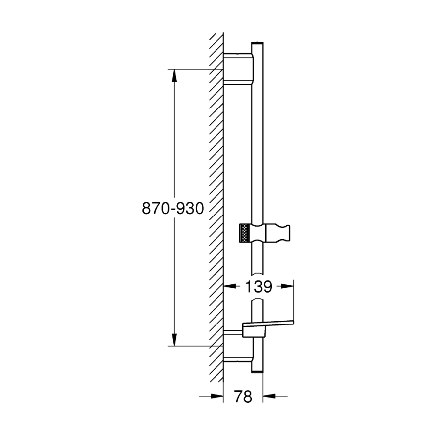 GROHE 26603DC0 - Asta doccia RAINSHOWER SMARTACTIVE 900 mm cromo opaco