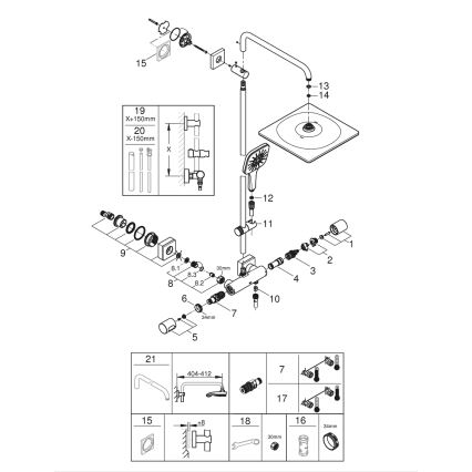 GROHE 26649000 - Sistema doccia RAINSHOWER SMARTACTIVE 310 × 310 mm, cromato