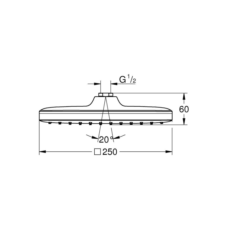 GROHE 26695000 - Kopfbrause VITALIO COMFORT 250 × 250 mm, glänzender Chrom