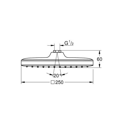 GROHE 26695000 - Soffione doccia VITALIO COMFORT 250 × 250 mm cromo lucido