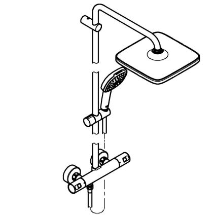 GROHE 266962431 - Duschsystem VITALIO COMFORT 250 250 × 250 mm Schwarz