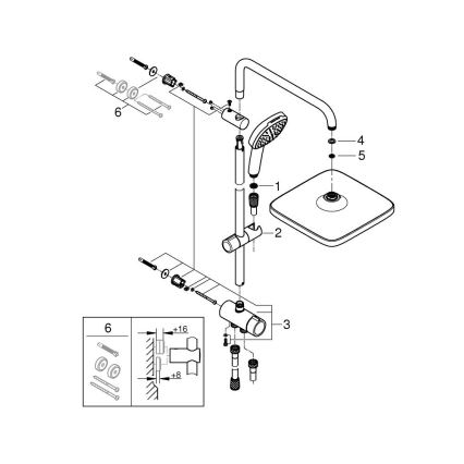GROHE 26698001 - Sistema doccia VITALIO COMFORT 250 in cromo lucido