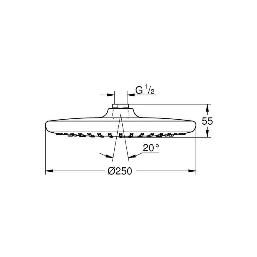 GROHE 26815000 - Soffione doccia VITALIO START O 250 mm cromo lucido