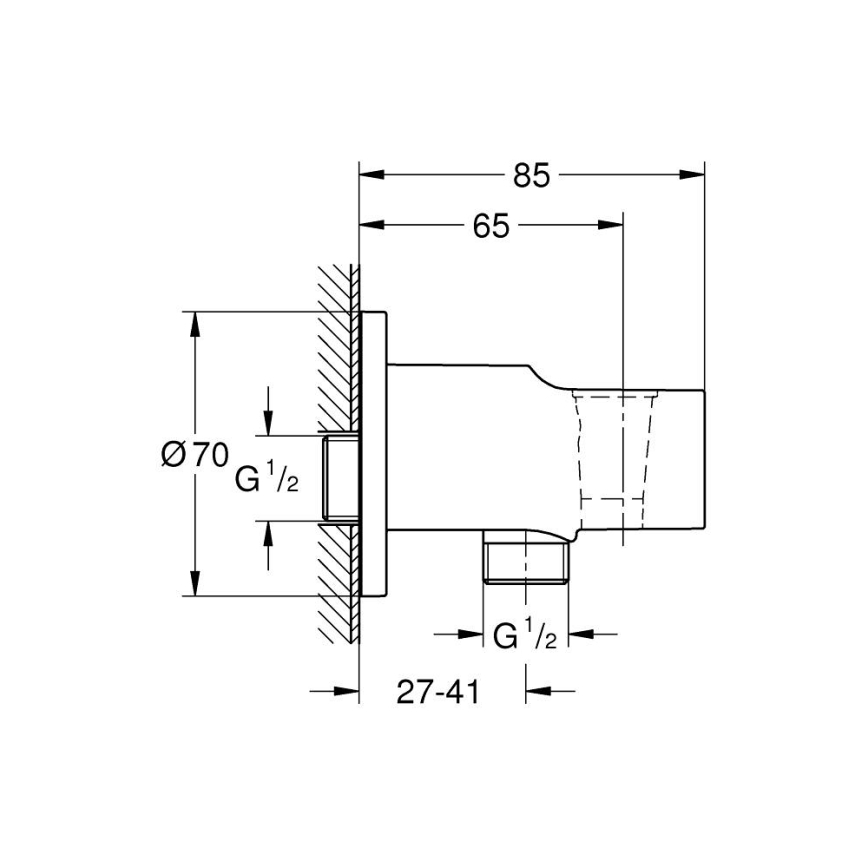 GROHE 26962001 - Wandanschlussbogen VITALIO 85 mm Glanzchrom