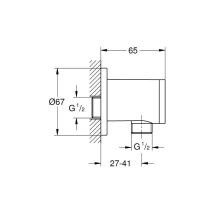 GROHE 26963001 - Attacco a parete VITALIO UNIVERSAL 12” cromo lucido