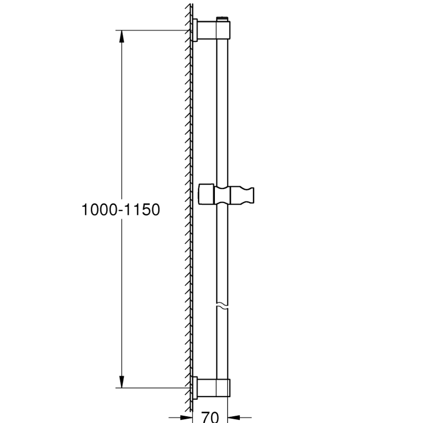 GROHE 26970001 - Asta doccia VITALIO UNIVERSAL 1150 mm cromo lucido