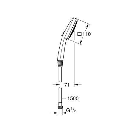 GROHE 26973001 - Doccetta VITALIO COMFORT 110, 110 mm, cromo lucido