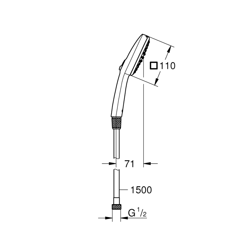 GROHE 26973001 - Doccetta VITALIO COMFORT 110, 110 mm, cromo lucido
