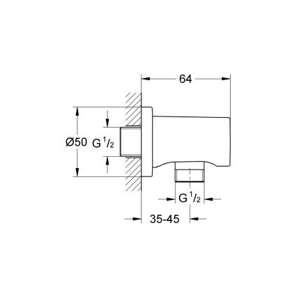 GROHE 27057AL0 - Gomito da parete RAINSHOWER DN 15 grafite