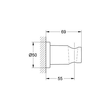GROHE 27074GL0 - Supporto a parete per doccia RAINSHOWER, dorato