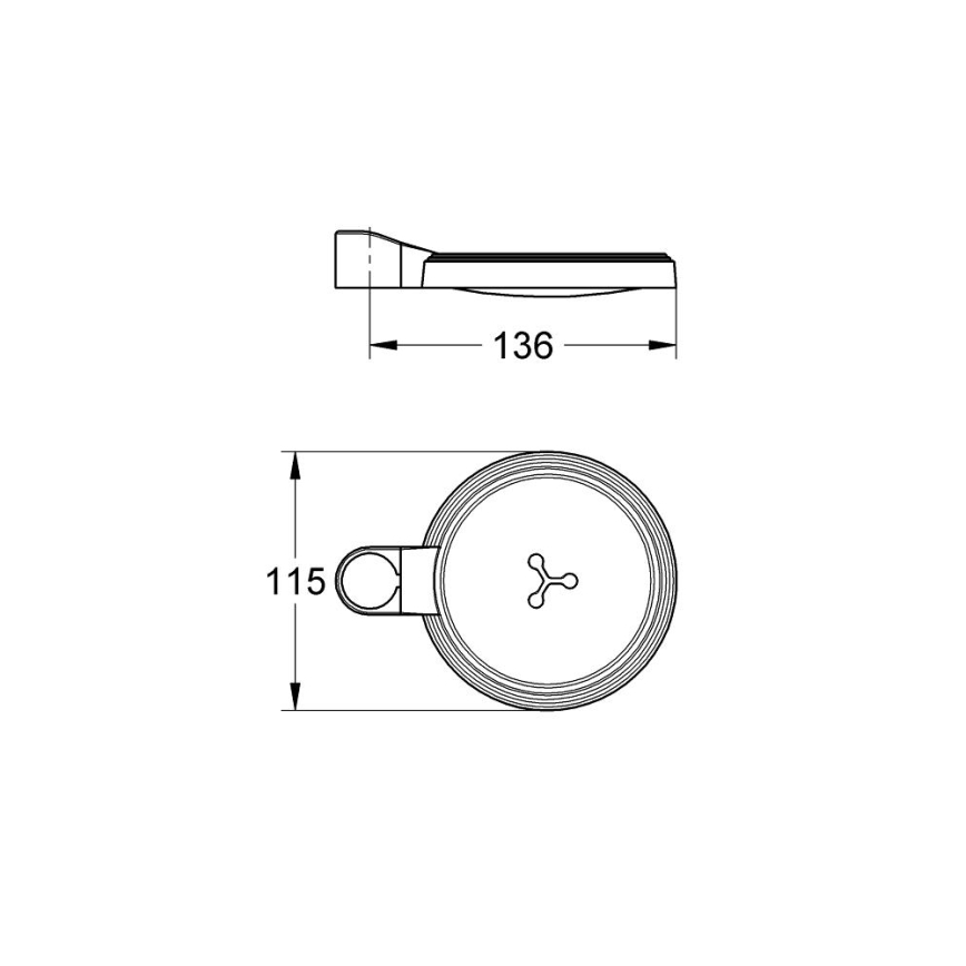 GROHE 27206000 - Porte-savon RELEXA pour barre de douche Ø 22 ou 25 mm transparent