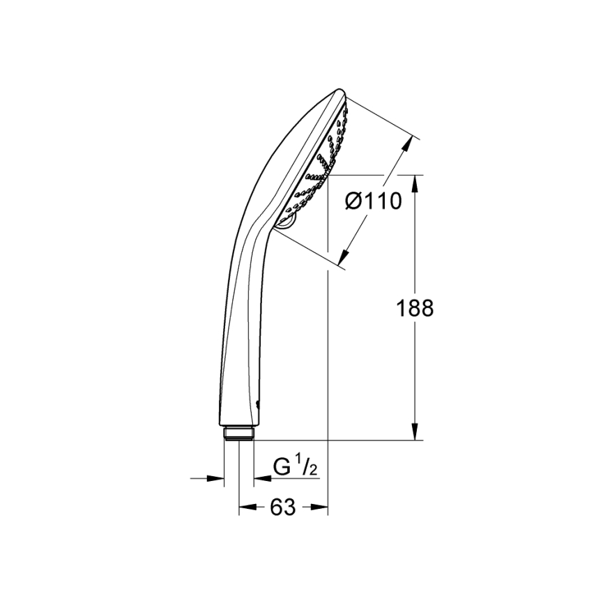 GROHE 27221000 - Douchette à main TEMPESTA COSMOPOLITAN 100, 3 jets, chrome brillant