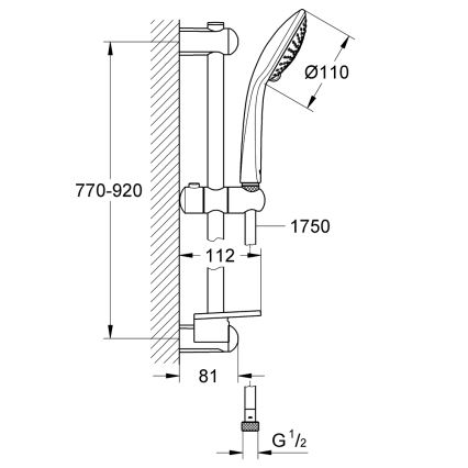 GROHE 27227001 - Set doccia EUPHORIA 900 mm cromo lucido