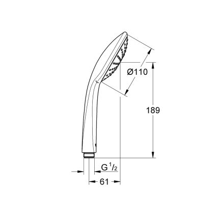 GROHE 27265000 - Doccetta RAINSHOWER 130, cromo lucido