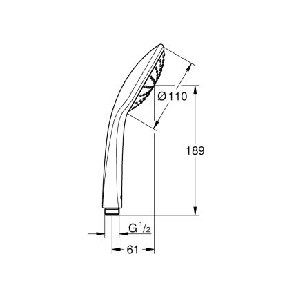 GROHE 27316000 - Pommeau de douche à main VITALIO JOY 110 mm, finition chrome brillant