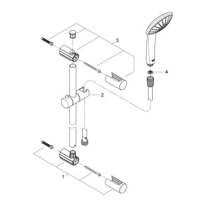 GROHE 27322000 - Ensemble de douche VITALIO JOY 600 mm chrome brillant
