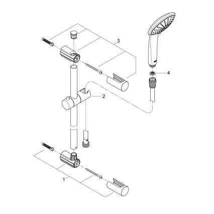 GROHE 27326000 - Ensemble de douche VITALIO JOY 600 mm, chromé brillant