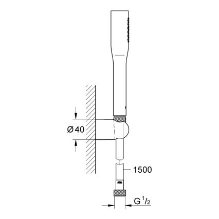 GROHE 27459000 - Ensemble de douche VITALIO GET STICK 1500 mm, chrome brillant