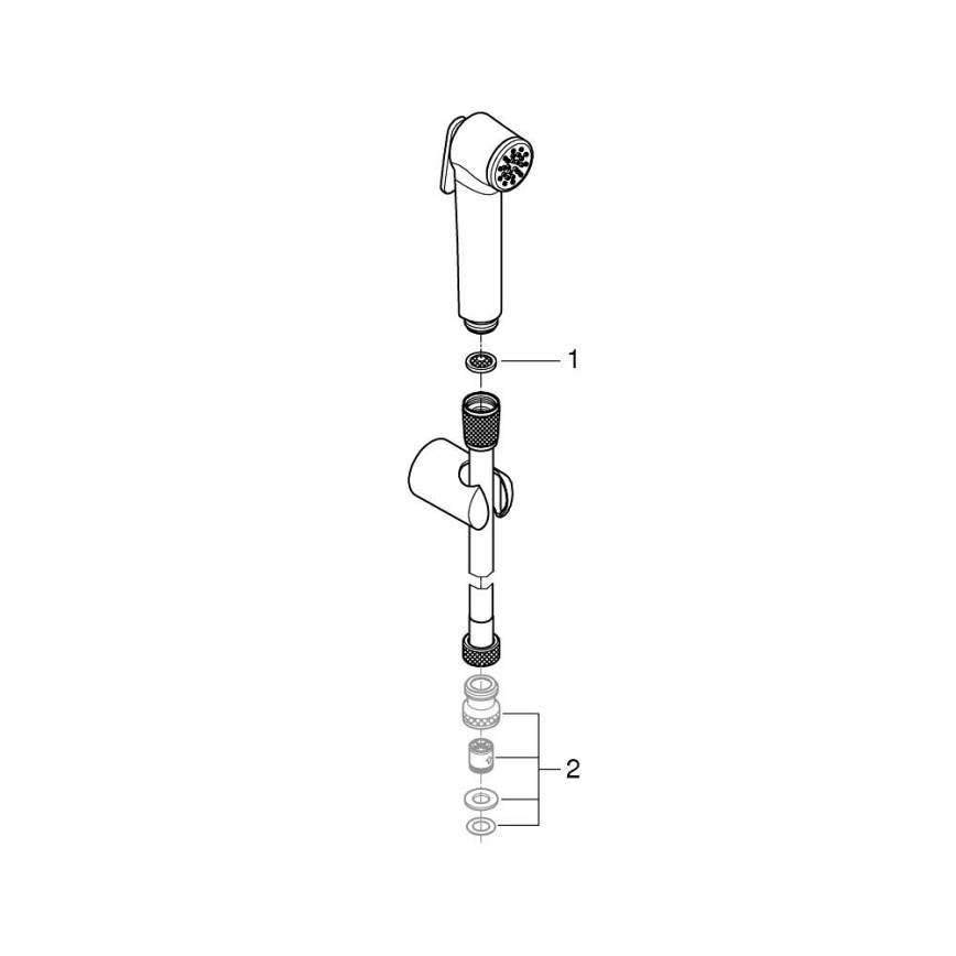 GROHE 27513A01 - Bidetbrause TEMPESTA-F 1250 mm Graphit