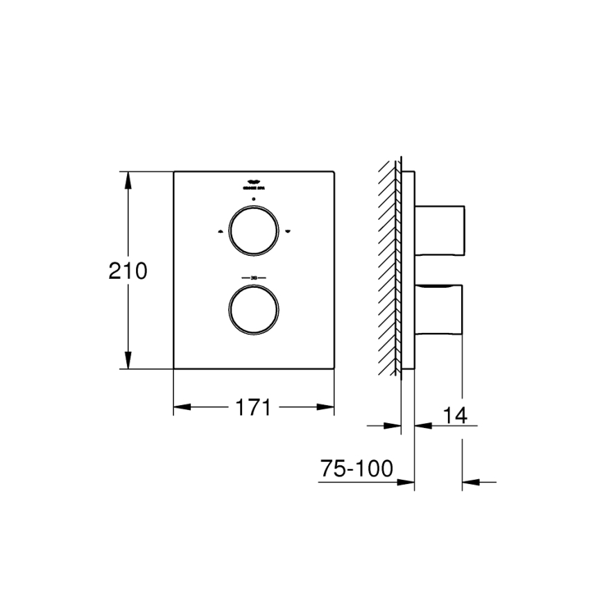 GROHE 27618000 - Copertura termostatica GROHTHERM F cromo lucido