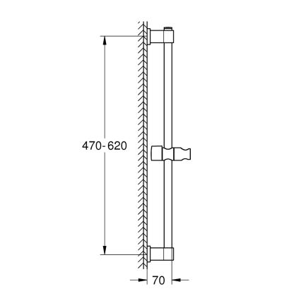 GROHE 27724001 - Barra doccia VITALIO UNIVERSAL 600 mm cromo lucido