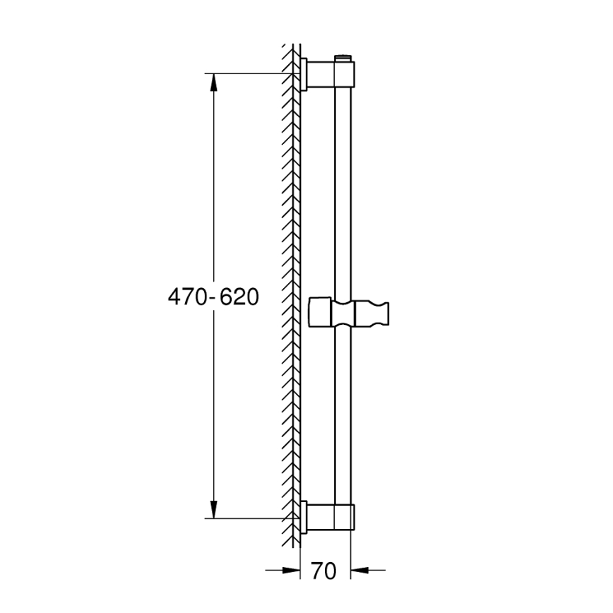 GROHE 277242431 - Barra doccia VITALIO UNIVERSAL 600 mm nera