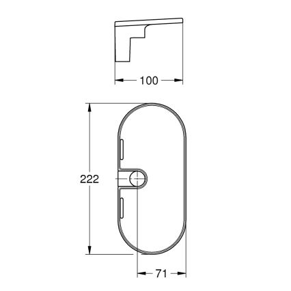 GROHE 27725001 - Étagère VITALIO UNIVERSAL 222 x 100 mm blanche