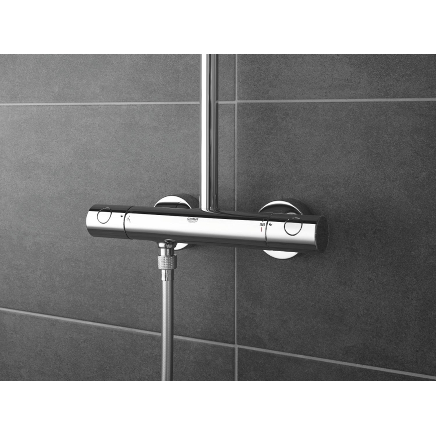 GROHE 27922001 - Ensemble de douche avec mitigeur thermostatique TEMPESTA COSMOPOLITAN 210, chrome brillant