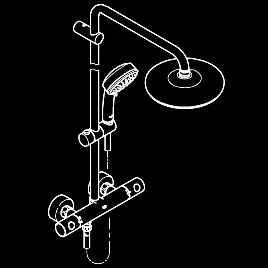 GROHE 27922001 - Système de douche TEMPESTA COSMOPOLITAN 210 chromé brillant