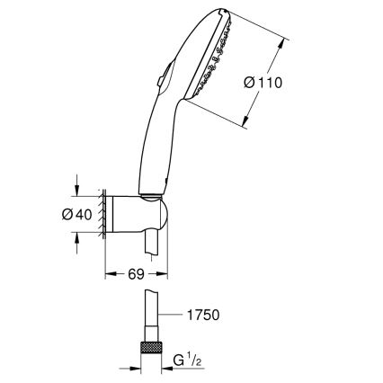 GROHE 279502431 - Set doccia VITALIO START 110 110 mm nero