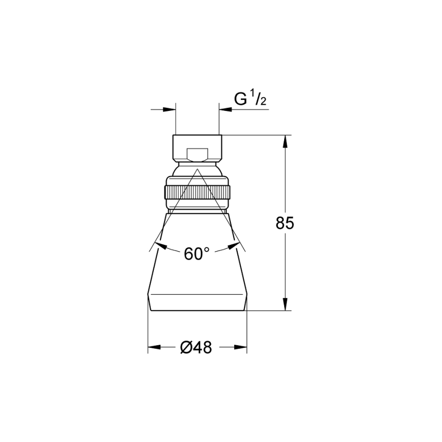 GROHE 28094000 - Tête de douche Ø 50 mm, finition chromée brillante