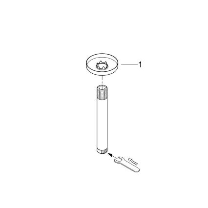 GROHE 28724000 - Bras de douche RAINSHOWER 142 mm, chrome brillant