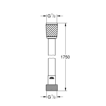 GROHE 287422432 - Flexible de douche VITALIOFLEX TREND 1750 mm noir