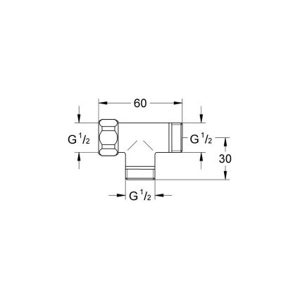 GROHE 28874000 - T-Stück DN 15, glänzender Chrom