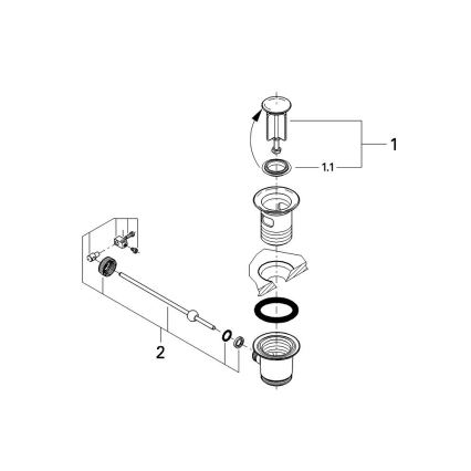 GROHE 28910000 - Garniture de vidage 1 14” en chrome brillant